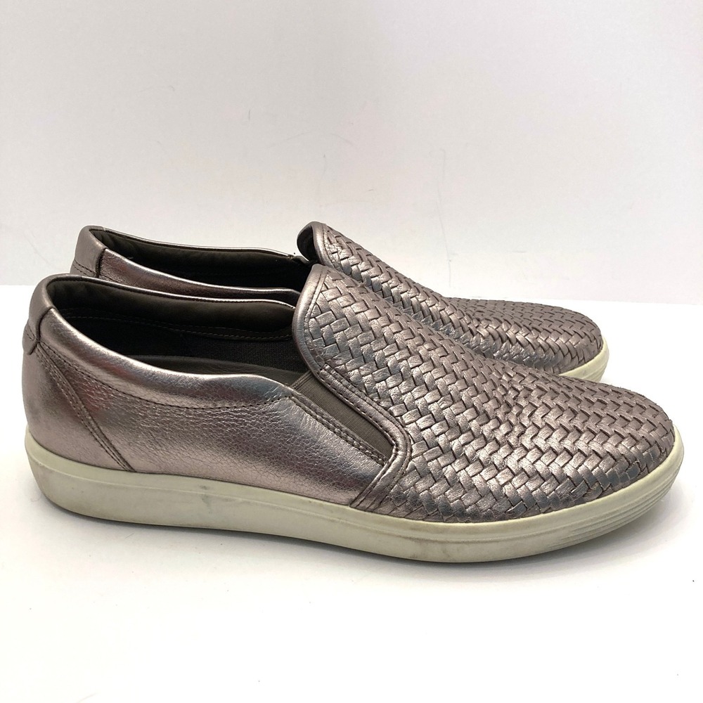 ECCO Soft 7 Woven Metallic Leather Slip On 2.0 Sneaker Womens 12-12.5 EU43